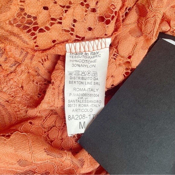NWT Y2K Talco Terracotta Italian Made Lace Midi Dress & Slip Women’s Size Medium - Picture 8 of 15